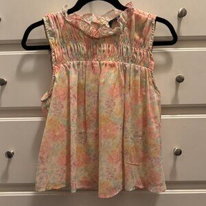 Floral High Neck Tank